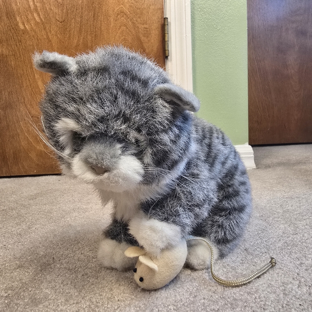 Avanti Applause Kitten Gray Tabby w/ Mouse Plush Vintage 1985 Stuffed Animal